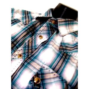 Wrangler Western Long Sleeve Green plaid, with Snaps Shirt Men's Size XLTG